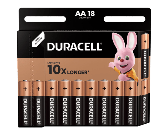Alkaline Batteries AA Duracell Basic MN1500 AA - 18 pcs