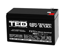 Оловна батерия AGM 12V  9 AH - TED