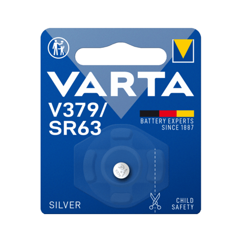 Watch Battery V379 Varta 379 SR63 SR521SW - 1.55V