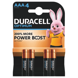 Алкални батерии ААА Duracell Optimum MX2400 AAA - 4 броя