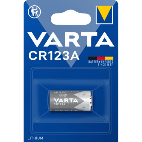 Литиева батерия CR123 Varta CR123A - DL123A - 3V