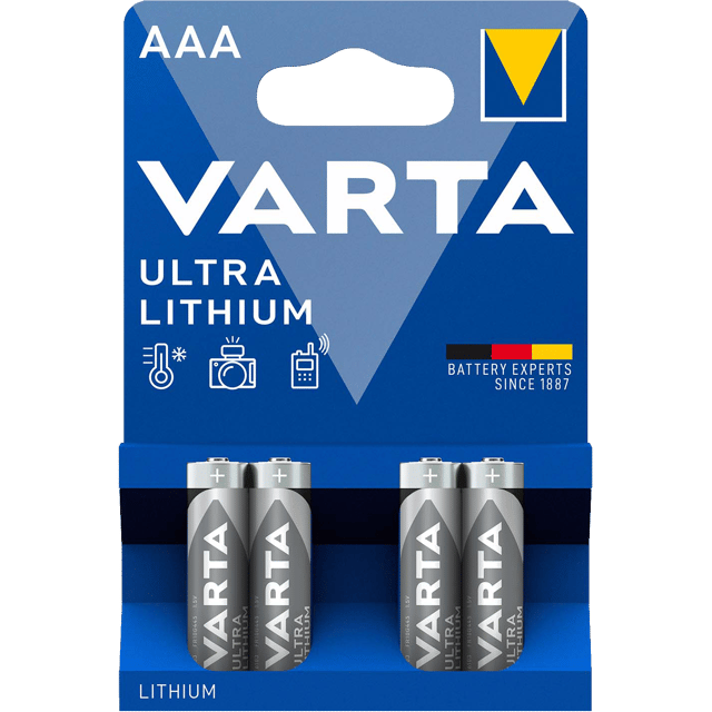 Литиеви батерии AAA - Varta Lithium AAA - 4 броя