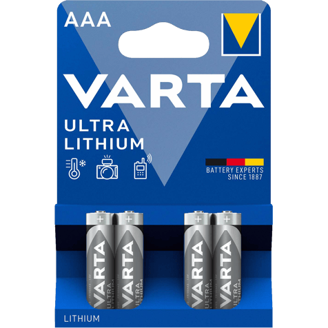 Литиеви батерии AAA - Varta Lithium AAA - 4 броя