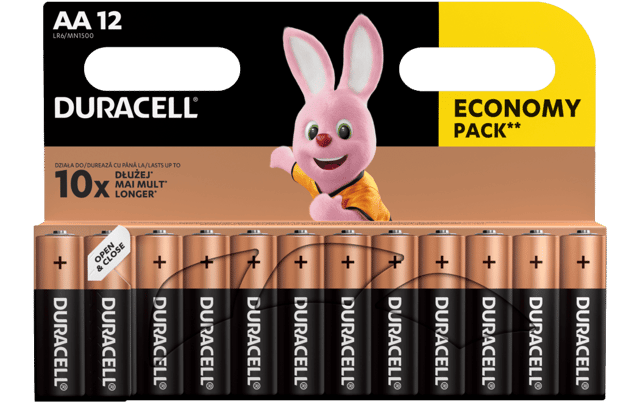 Алкални батерии АА Duracell Basic MN1500 AA - 12 броя