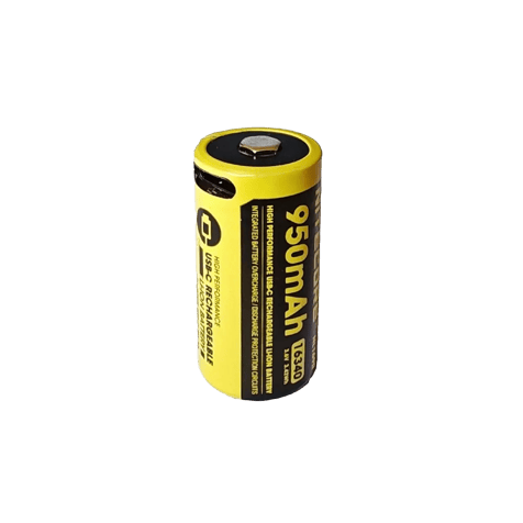 Rechargeable Battery CR123A Nitecore 16340 RCR123A 950 mAh USB Type-C
