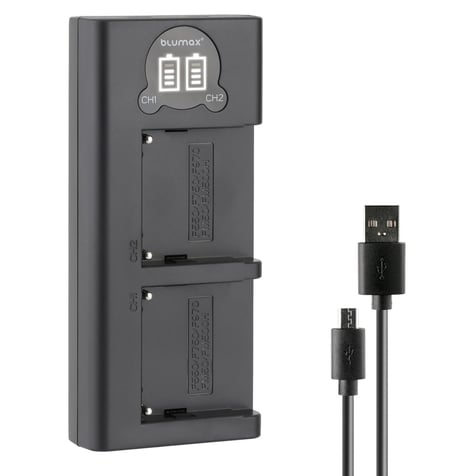 Зарядно за 2 батерии Sony NP-F970 / F770 с LCD дисплей - 8.4V