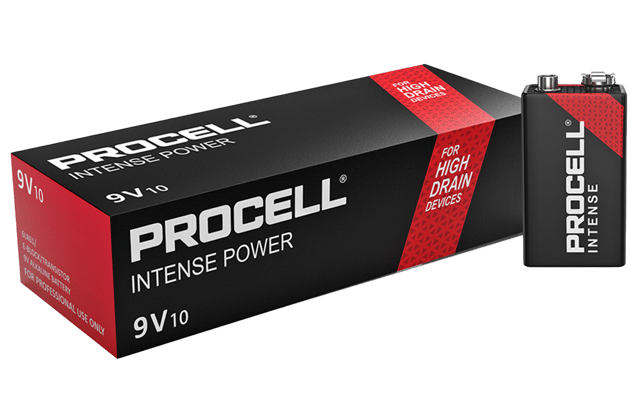 Алкални батерии 9V Duracell Procell Intense MN1604 - 10 броя
