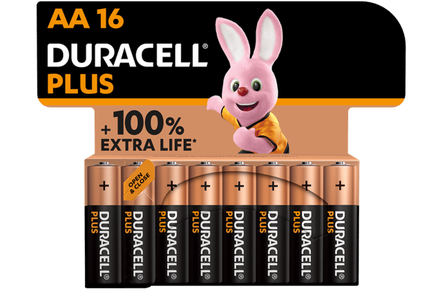 Алкални батерии АА Duracell Plus MN1500 AA - 16 броя