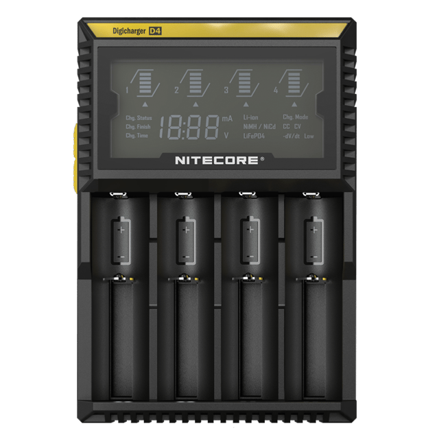Универсално зарядно за 4 акумулаторни батерии IMR - Li-Ion - Ni-Cd - Ni-Mh - NITECORE