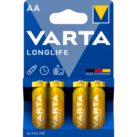 Алкални батерии АА Varta Longlife AA - 4 броя