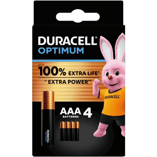 Алкални батерии ААА Duracell Optimum MX2400 AAA - 4 броя