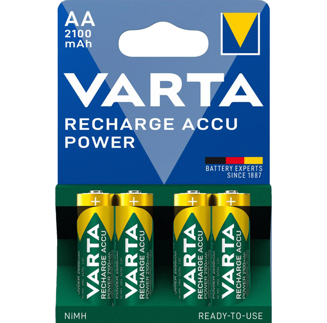 Акумулаторни батерии АА Varta Power AA - 2100 mAh - 4 броя - 1.2V