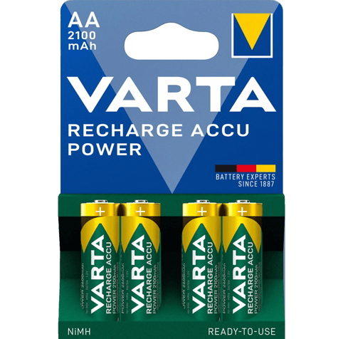 Акумулаторни батерии АА Varta Power AA - 2100 mAh - 4 броя - 1.2V