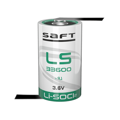 Battery LS 33600 Li-SOCl2 Saft ER-D 3.6V 17000mAh with Z tabs