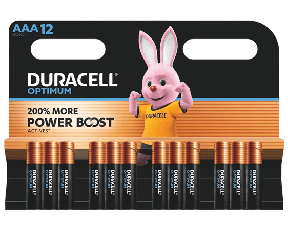 Duracell Optimum MX2400 AAA Alkaline Batteries - 12 pcs