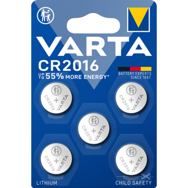 Литиеви батерии CR2016 Varta CR2016 - 3V - 5 броя