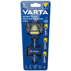 VARTA Work Flex Motion Sensor H20 Headlamp with 3 AAA Batteries