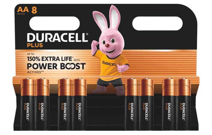 Alkaline Batteries AA Duracell Plus MN1500 AA - 8 pcs