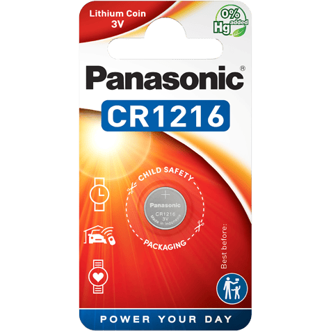 Литиева батерия CR1216 Panasonic CR1216 - 3V