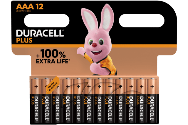 Алкални батерии ААА Duracell Plus Power MX2400 AAA - 12 броя
