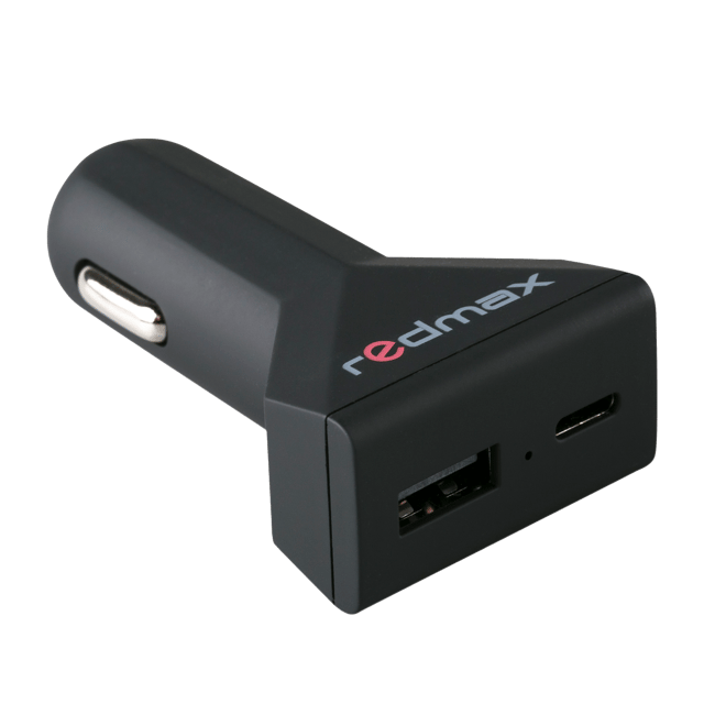 Двоен USB адаптер за кола 1 x 2.4A USB-A + 1 x 3.0A USB Type C