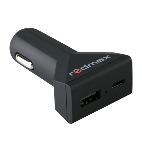 Двоен USB адаптер за кола 1 x 2.4A USB-A + 1 x 3.0A USB Type C