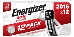 12 Lithium Batteries CR2016 Energizer ECR2016 - 3V