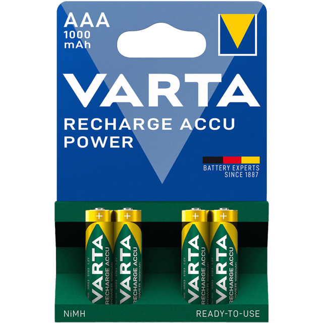 Акумулаторни батерии ААA Varta Power AAA - 1000 mAh - 1.2V