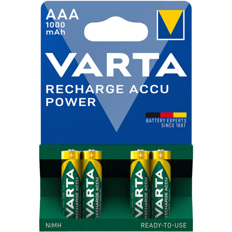 Акумулаторни батерии ААA Varta Power AAA - 1000 mAh - 1.2V