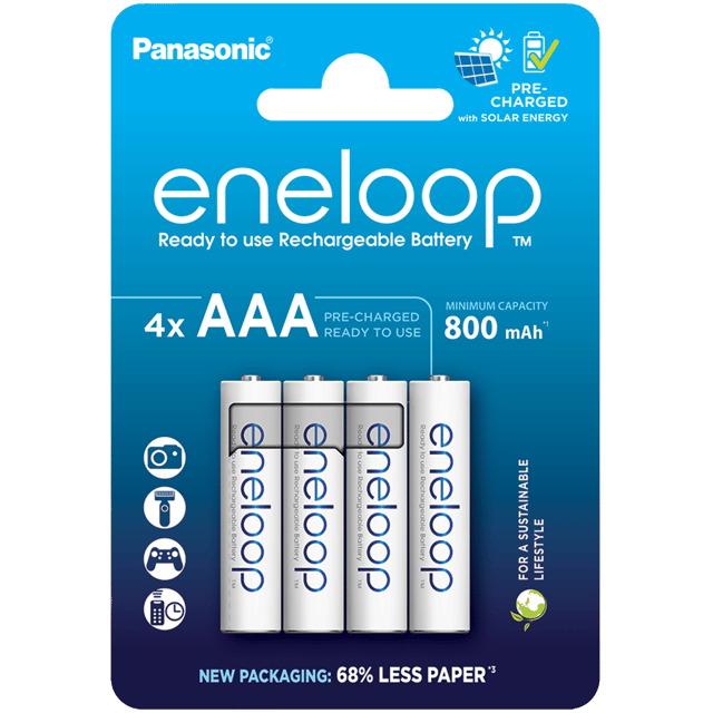 4 Акумулаторни батерии Panasonic Eneloop AAA 800 mAh - 1.2V