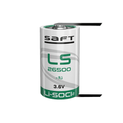 Батерия LS26500 CNR SAFT Li-SOCl2  3.6V 8500 mAh с U пластини