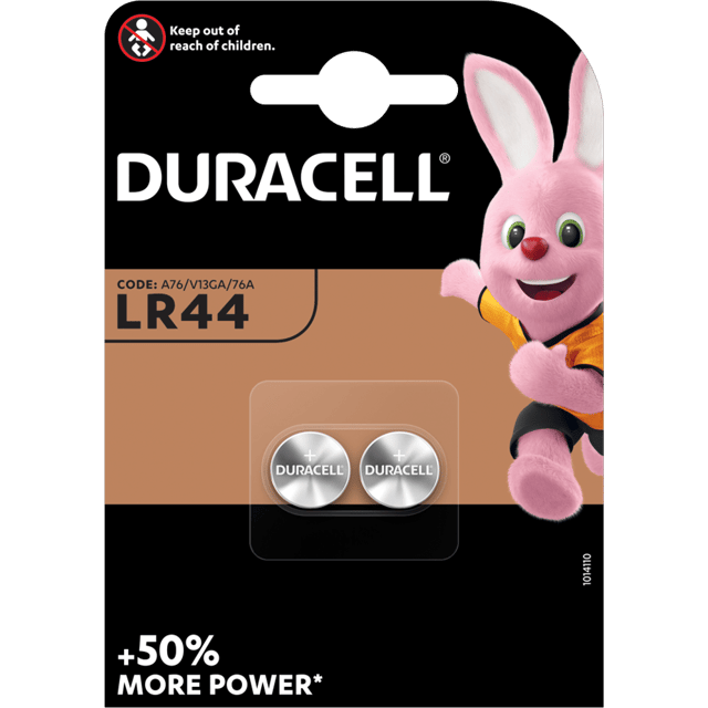 Алкални батерии LR44 - AG13 - Duracell LR44 - 1.5V - 2 броя