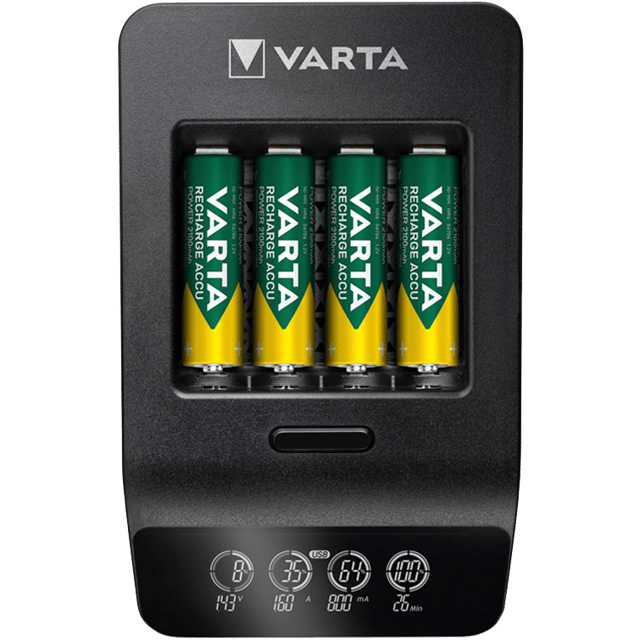 Smart зарядно за акумулаторни батерии VARTA с LCD дисплей + 4 батерии AA 2100 mAh