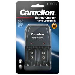 CAMELION Rechargeable Battery Charger for 4 AA/AAA Batteries or 2 9V Batteries