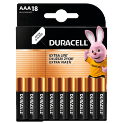 Алкални батерии ААА Duracell Basic MN2400 AAA - 18 броя