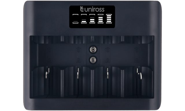 Универсално зарядно за акумулаторни батерии АА - ААА - C - D - 9V Uniross