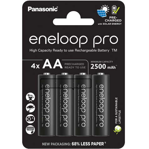 Акумулаторни батерии Panasonic Eneloop Pro AA 2500 mAh - 1.2V
