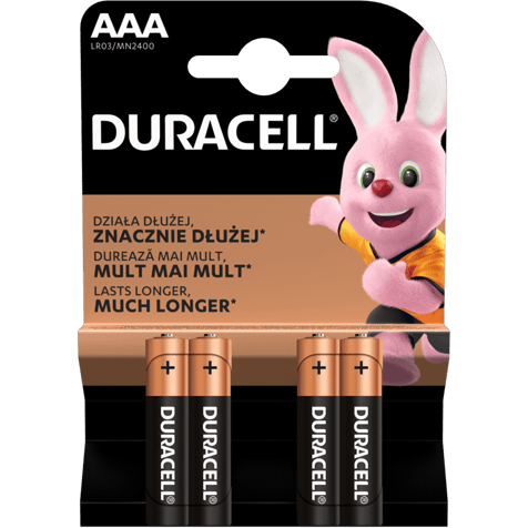 Алкални батерии ААА Duracell Basic MN2400 AAA - 4 броя
