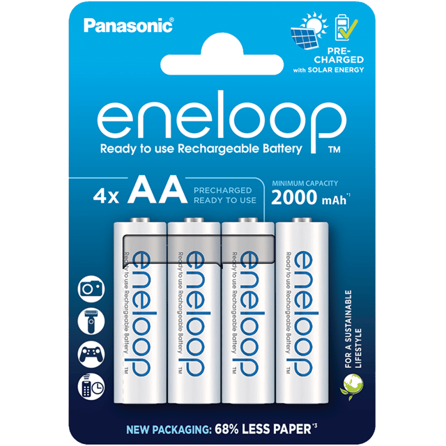 4 Акумулаторни батерии Panasonic Eneloop AA 2000 mAh - 1.2V