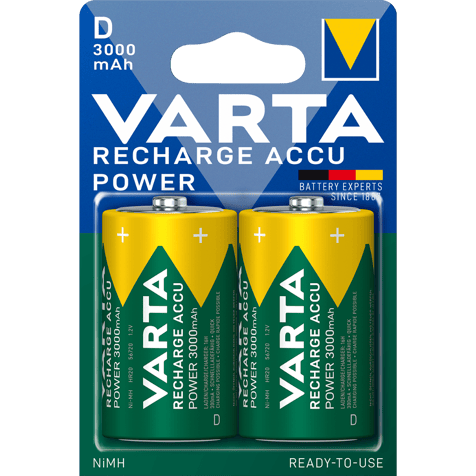 Varta Power HR20 rechargeable D battery 3000 mAh 1.2V