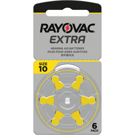 6 Батерии за слухов апарат 10 Extra Advance - Rayovac PR70