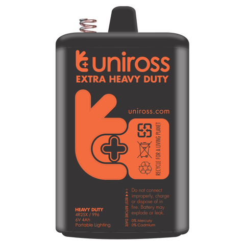 Батерия 4R25 Uniross 4R25X - 6V 4.0 Ah