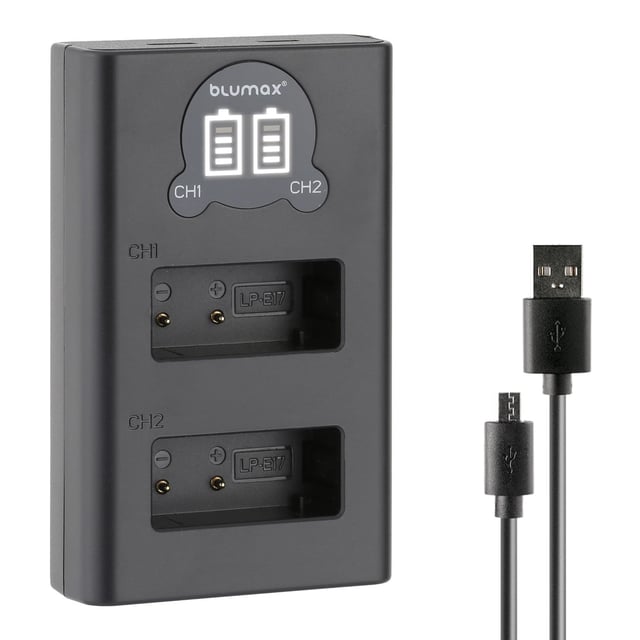 Зарядно за 2 батерии Canon LP-E17 с LCD дисплей - 8.4V