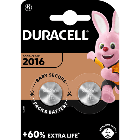 Литиеви батерии CR2016 Duracell DL2016 - 3V - 2 батерии