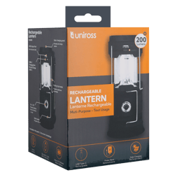 Rechargeable solar camping lamp Uniross - 200 lm