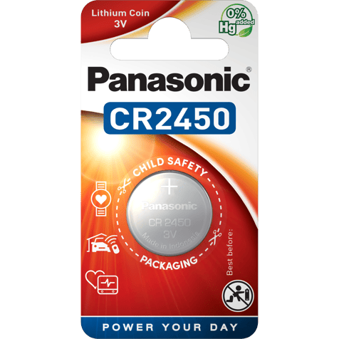Литиева батерия CR2450 Panasonic CR2450 - 3V