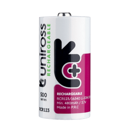 Акумулаторна батерия RCR123A Uniross Li-Ion USB-C - 3.7V 500 mAh
