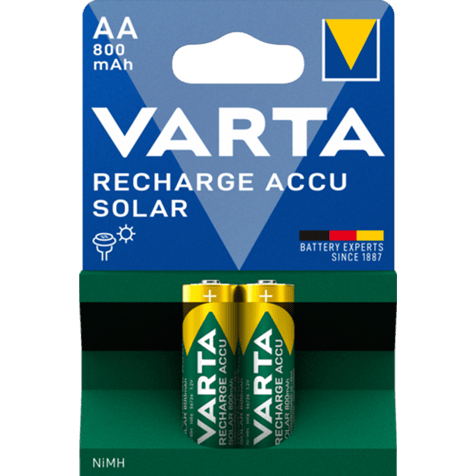 Rechargeable batteries for solar lamps AA Varta Solar AA - 800 mAh
