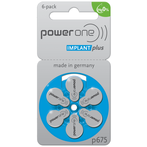 Batteries for cochlear implants 675 Implant Pro+ PowerOne
