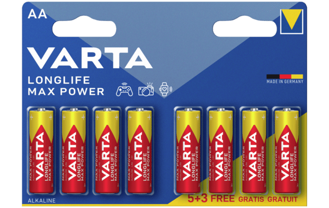 Алкални батерии AA Longlife Max Power - Varta BL5+3